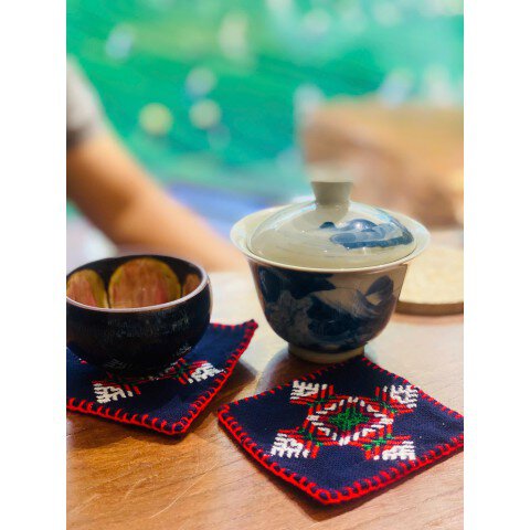 Lót chén Thổ Cẩm thủ công 