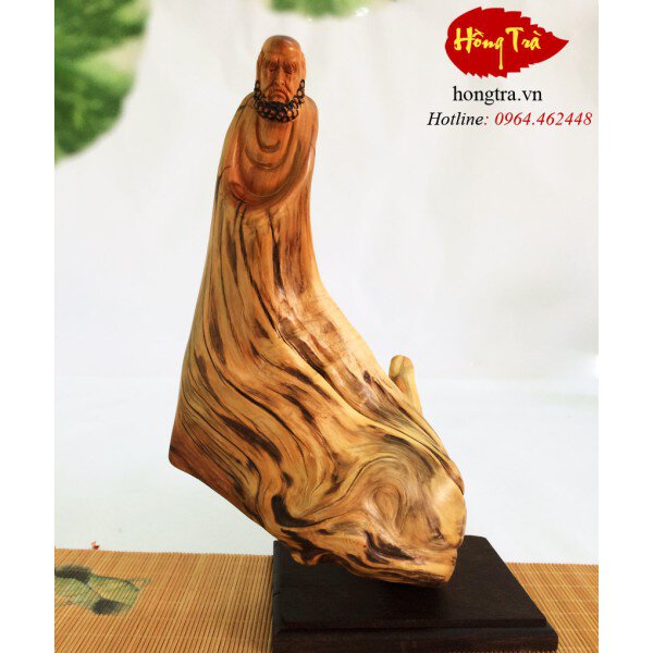 Tượng đạt ma gỗ nhai bách TGDM09